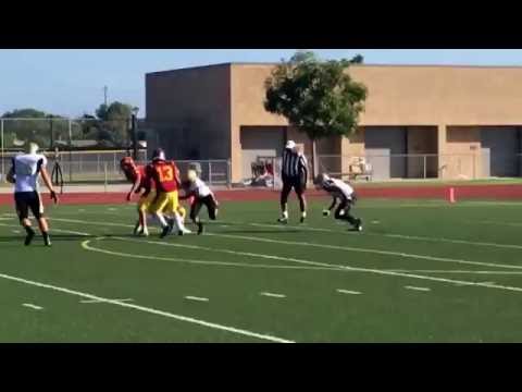 Acosta breaks through, stays with it and makes the tackle