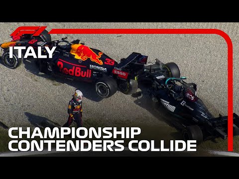 Verstappen & Hamilton Clash at Turn 2 | 2021 Italian Grand Prix