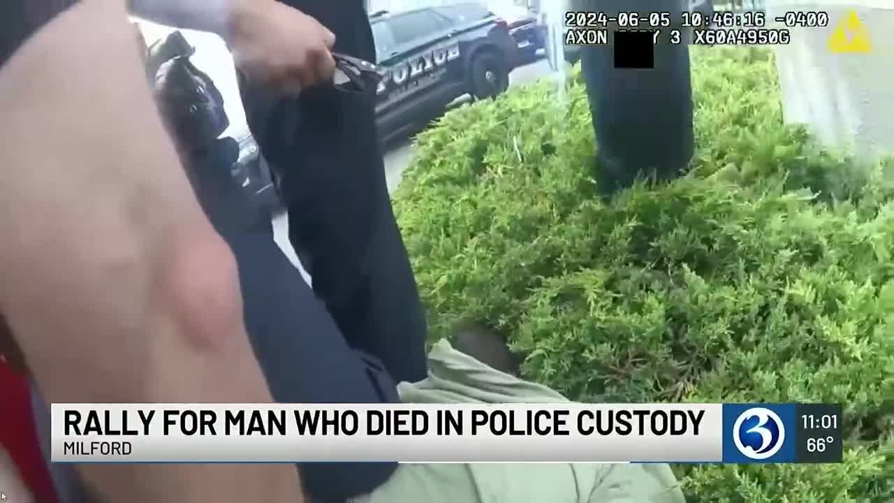 Rally for man who died in police custody in Milford - YouTube