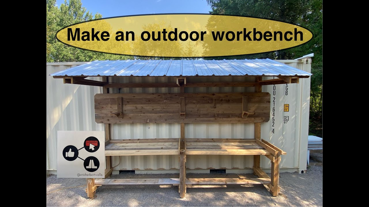 Outdoor workbench build for added workshop area. 