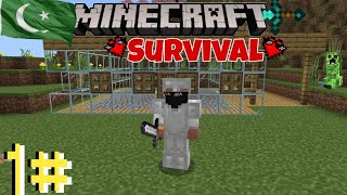 MINECRAFT PE 🔥 SURVIVAL SERIES EP 1 IN HINDI 1.20 | made op survival base \& iron armor 🤩#minecraftpe