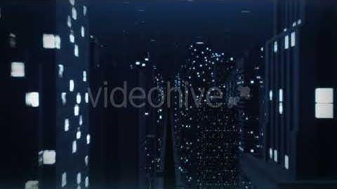 A Flight Over a Computer Generated Financial City | Motion Graphics - Envato elements