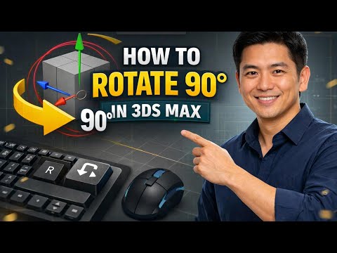 How to ROTATE 90 DEGREES in Autodesk 3ds Max (Step by Step)
