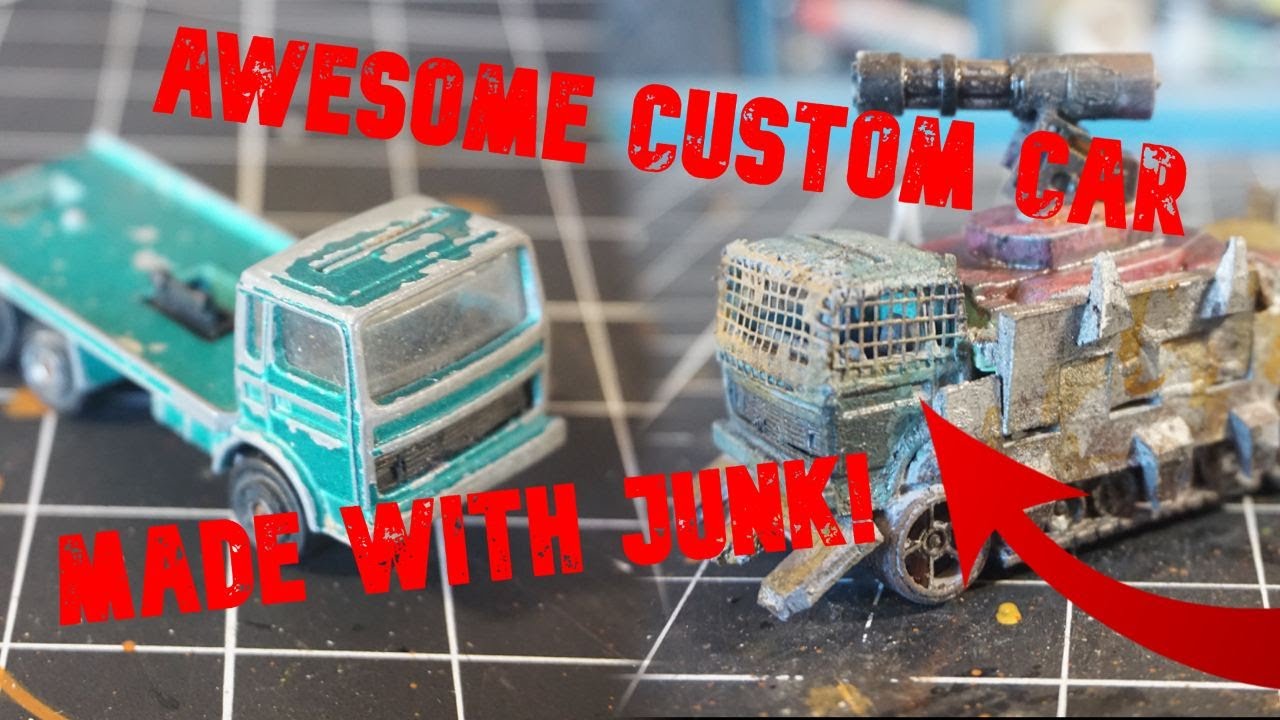 Awesome custom diecast car from an old hot wheels using only junk! 