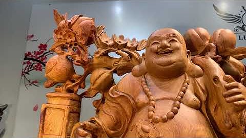 Cụ di lạc ngũ phúc gỗ hương ta gia lai kĩ , sắc nét.