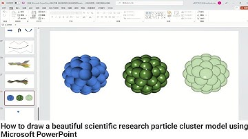 Draw a beautiful scientific research particle cluster model using Microsoft PowerPoint