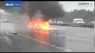 Lamborghini supercar goes up in smoke in M6 fire