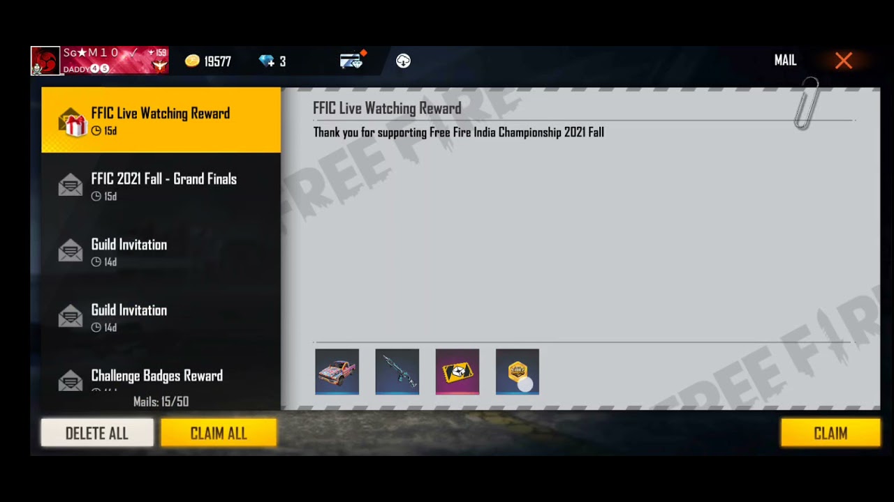 Free fire 400k live watching rewards 🙏❤️