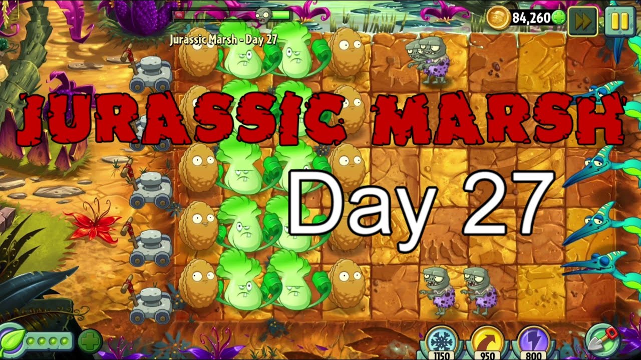 Plants vs Zombies 2 | Jurassic Marsh | Day 27 | No Premium - YouTube