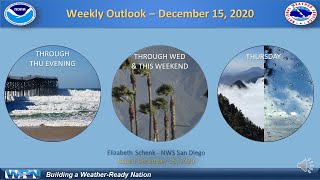 NWS San Diego Weather Briefing - Santa Ana Winds Elevated Surf Chance for Isolated Rain Showers