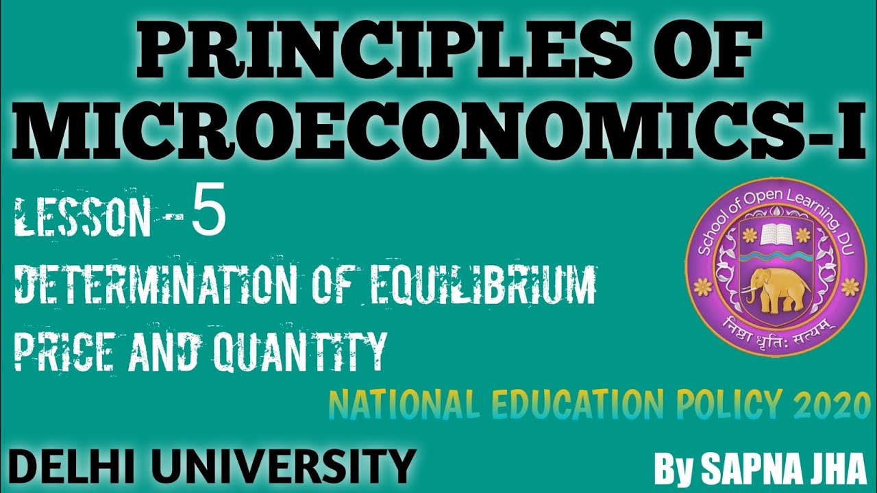 Principles Of Microeconomics-I|Determination Of Equilibrium Price And ...