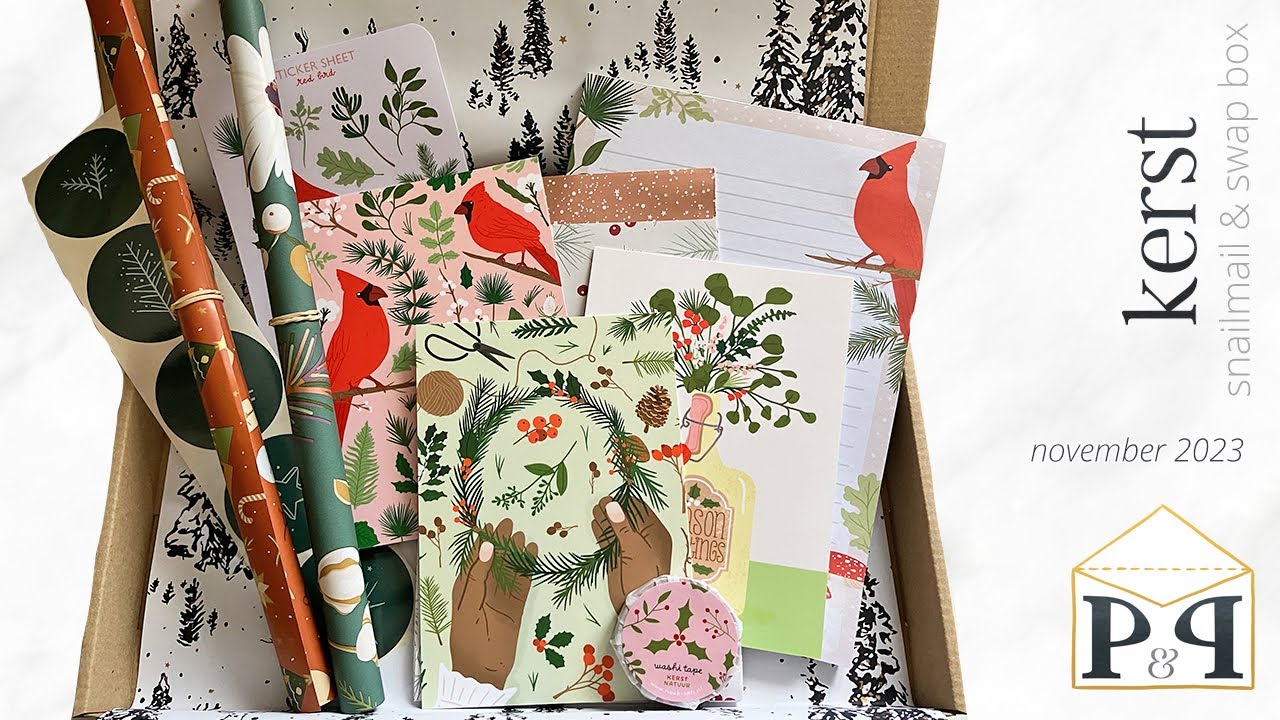 Snailmail & Swap box november 2023: rood en groen kerst
