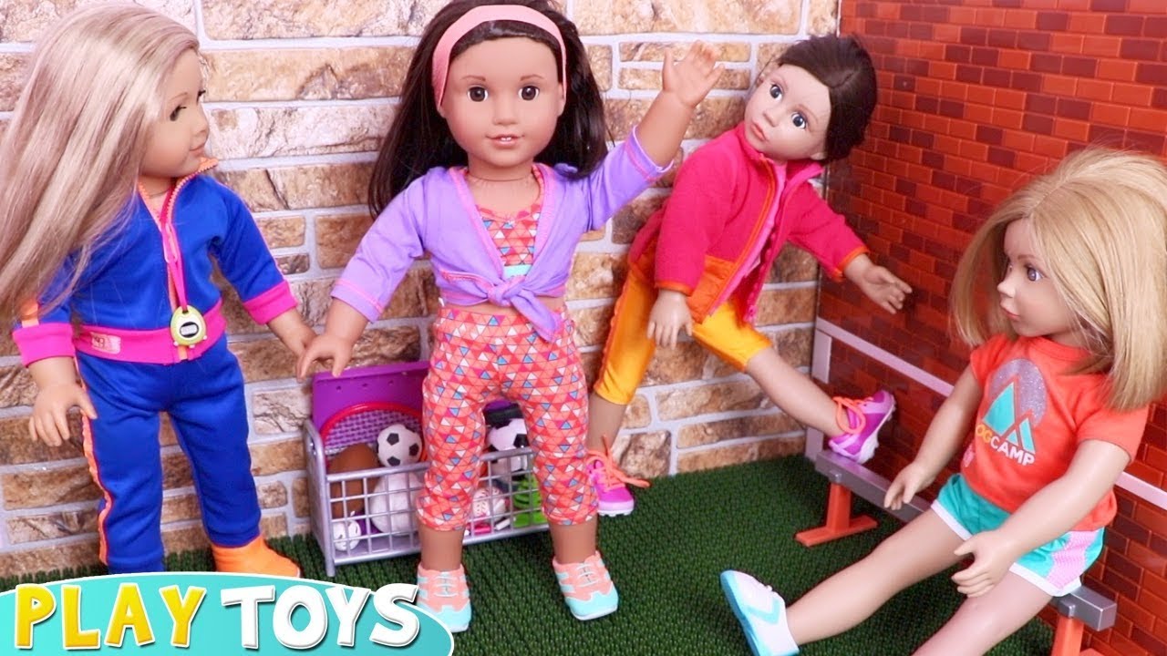 Baby Doll school morning routine with exercise! Play Toys sports story