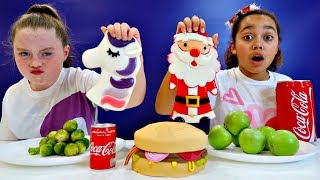 real food vs gummy food challenge christmas special