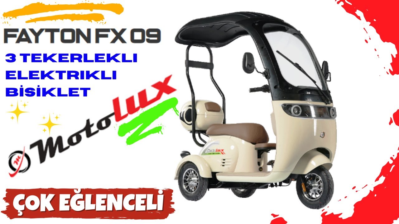 MotoLüx  FAYTON FX09  ÜÇ TEKERLEKLİ Elektrikli Bisiklet. Çookk Sevimli. 