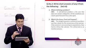 Computer Science - Phase 2 - Full Book - Test Paper 03 - Class 9th