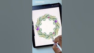 How to use the Symmetry Tool in Procreate to Draw a Wreath #shorts #procreatetips #procreateart