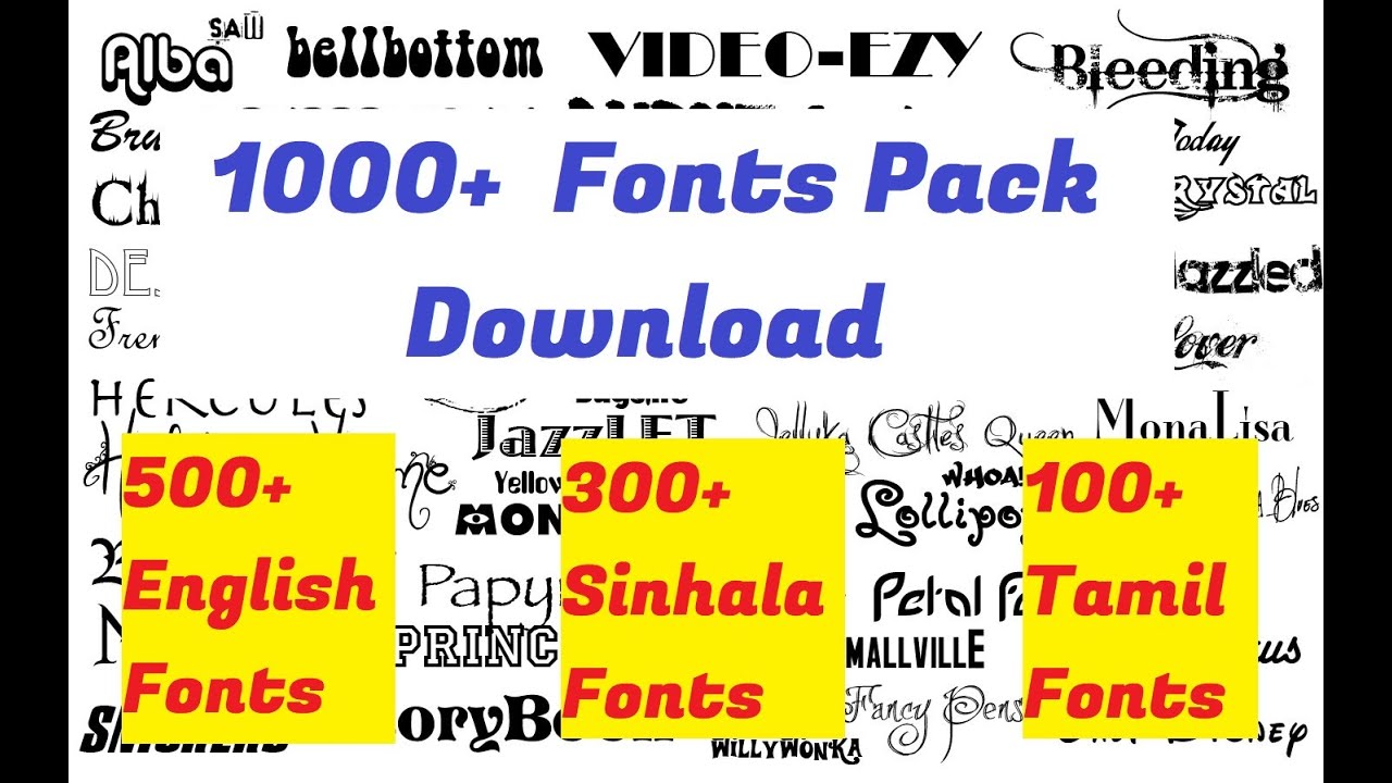 1000+ Fonts Pack Download
