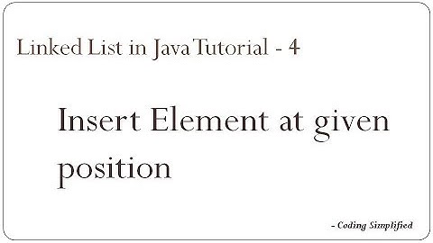 Linked List in Java: 4 - Insert element at given position