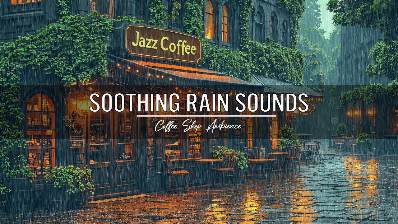 Soothing Rain Sounds | Rainy Day Coffee Shop Ambience with Smooth Jazz ...