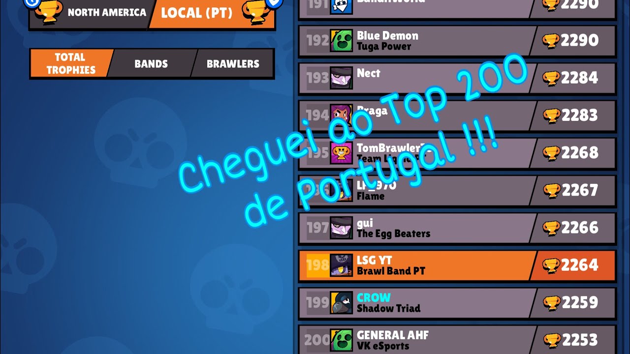 Cheguei ao Top 200 de Portugal no Brawl Stars !!!