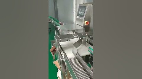 Uncapped glass bottle sauce online checkweigher weighing scale with Dual channel swing arm rejector