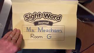 Sight word journal - to
