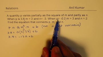 Relation as Part and Partial Variation as Square of a number