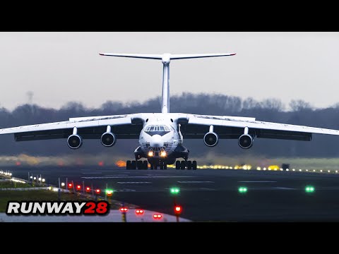 ? Charismatic Silkway Airways Ilyushin IL-76TD Landing & Touchdown at Eindhoven Airport