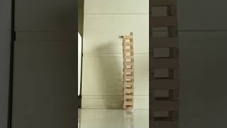 Domino Tower falling in slow-motion #dominoart #shorts #h5dominocommunity