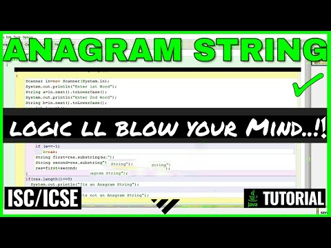 Anagram String java  program  ISC/ICSE