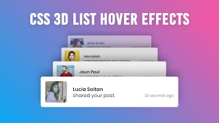 [Online Tutorials] CSS 3D List Hover Effects