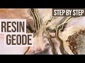 DIY RESIN GEODE || Step by Step tutorial for beginners || RESIN WALL ART start to finish!