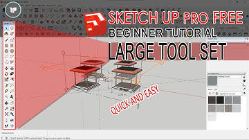 GETTING STARTED with SketchUp Free - Lesson 1 - BEGINNERS Start Here!  Large tool set [ COMPLETE ]