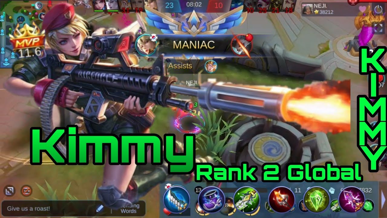 Как играет топ 2 Мира Кимми/Kimmy/Maniac/Adk/Mage/Top/Global Mobile Legends::Bang Bang