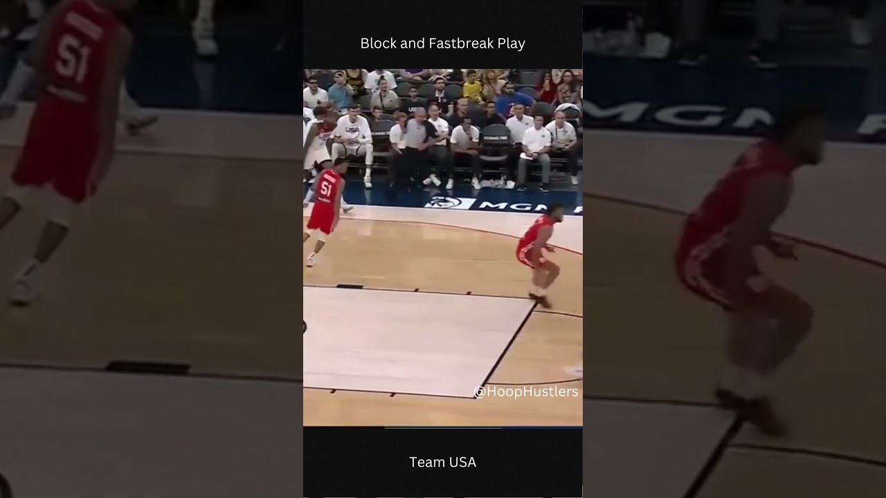 Block and Fastbreak Play of Team USA vs Puerto Rico  #basketballplayer
