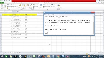Automatically insert page breaks in Excel when value changes