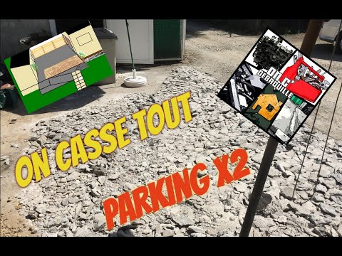 On refait la dalle , parking voiture surélevée + portail  7,20m x 1,70m   ( 2015 ) time lapse