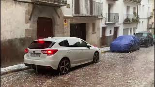 Espectacular granizada en Mora de Rubielos - Teruel