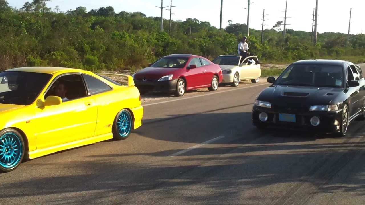 Honda Integra Type R vs. Evo 4 race 2 - YouTube