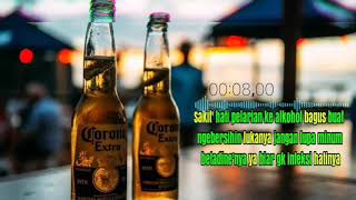 Sakit' hati pelarian ke alkohol bagus buat ↵ngebersihin lukanya jangan lupa minum betadine/status wa