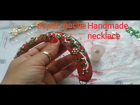 How to make paper mache clay necklace at home (complete tutorial) / DIY ...