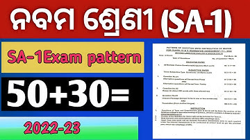 9th class SA1 exam pattern 2022//Questions pattern class 9 SA1 -2022-23//SA1 questions answer