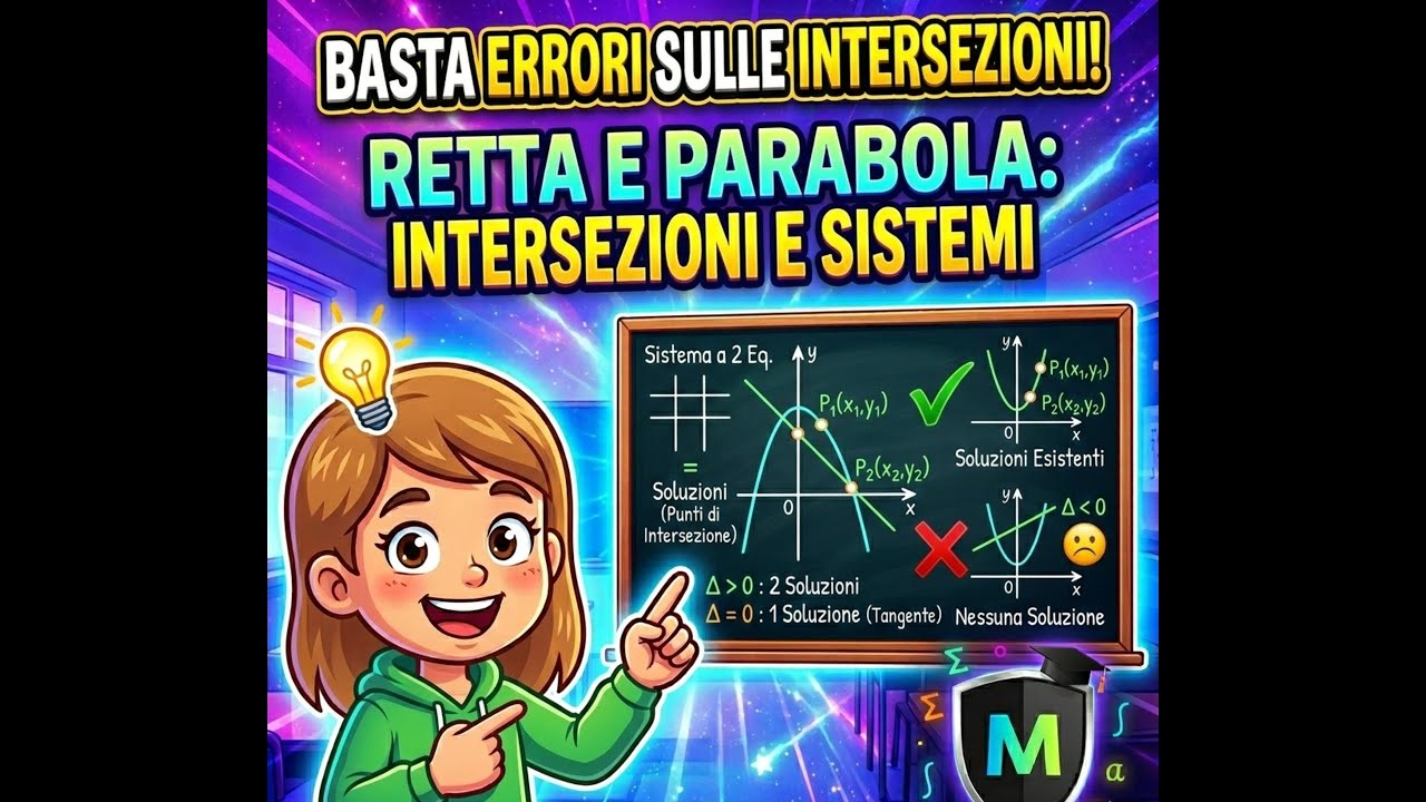 Intersezioni Retta-Parabola: Come risolvere il sistema (3 casi possibili!) - Voto 10!