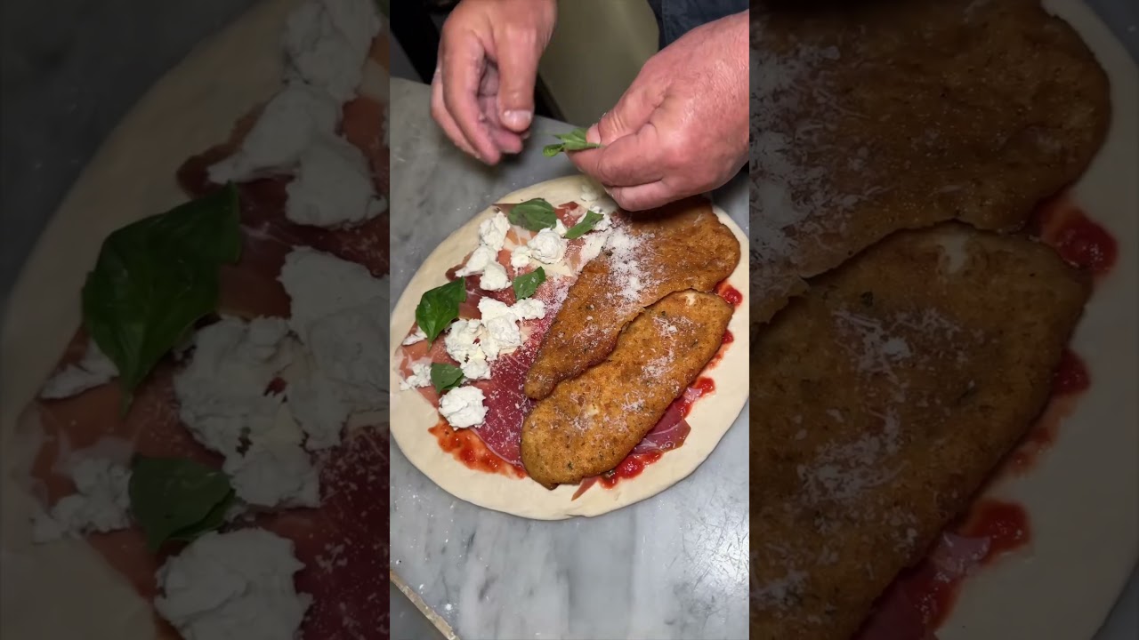 CHICKEN PARM PIZZA HERO from Capizzi in NYC’s Hells Kitchen! 🍗🍕🔥🤤 Oh yes, PLEASE!#DEVOURPOWER