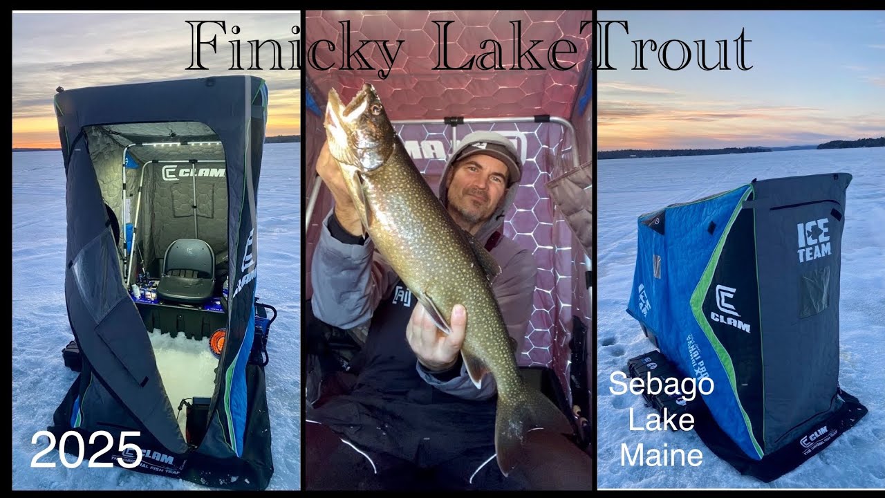 Ice Fishing for finicky lake trout on Sebago Lake. Trials and ...