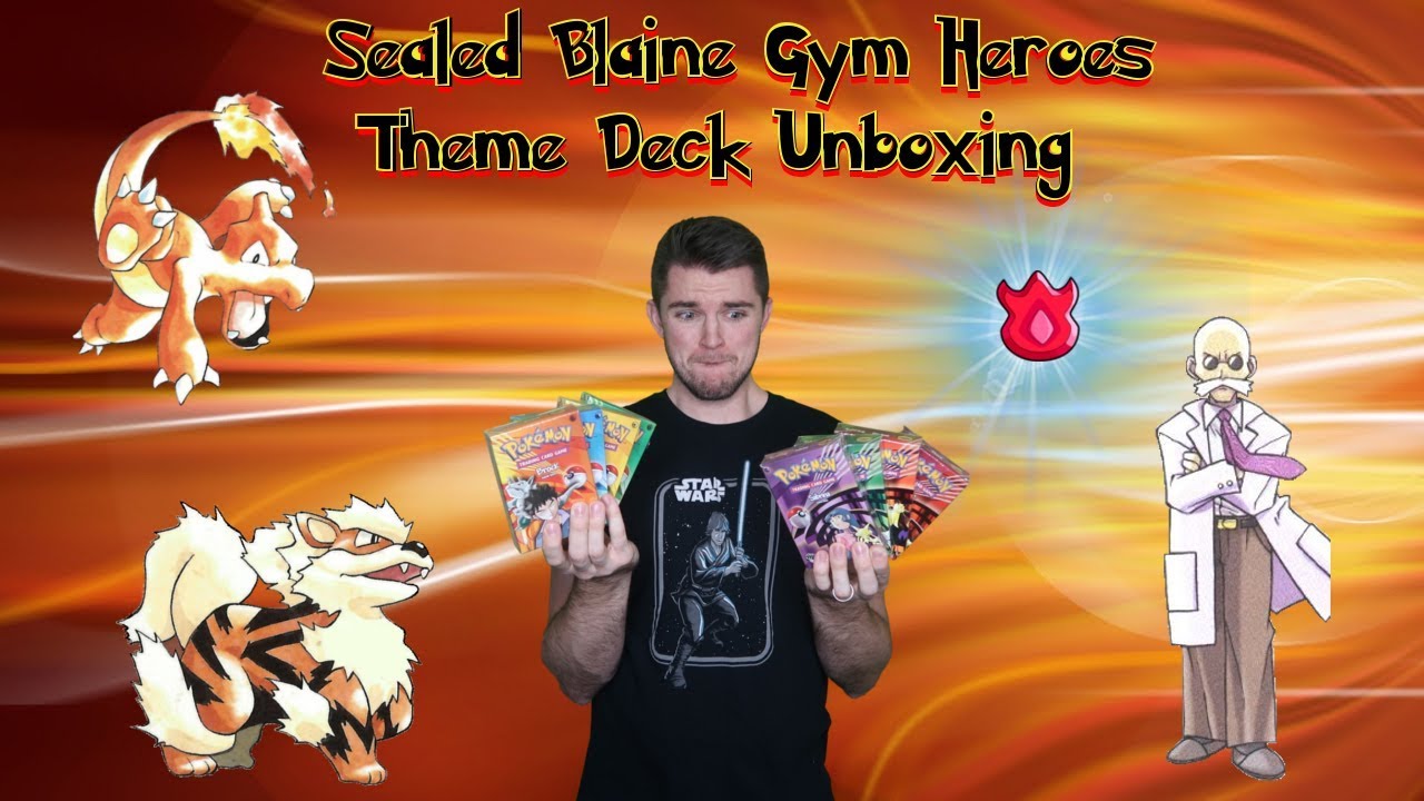 Vintage Blaine Gym Challenge Sealed Pokemon Theme Deck Unboxing