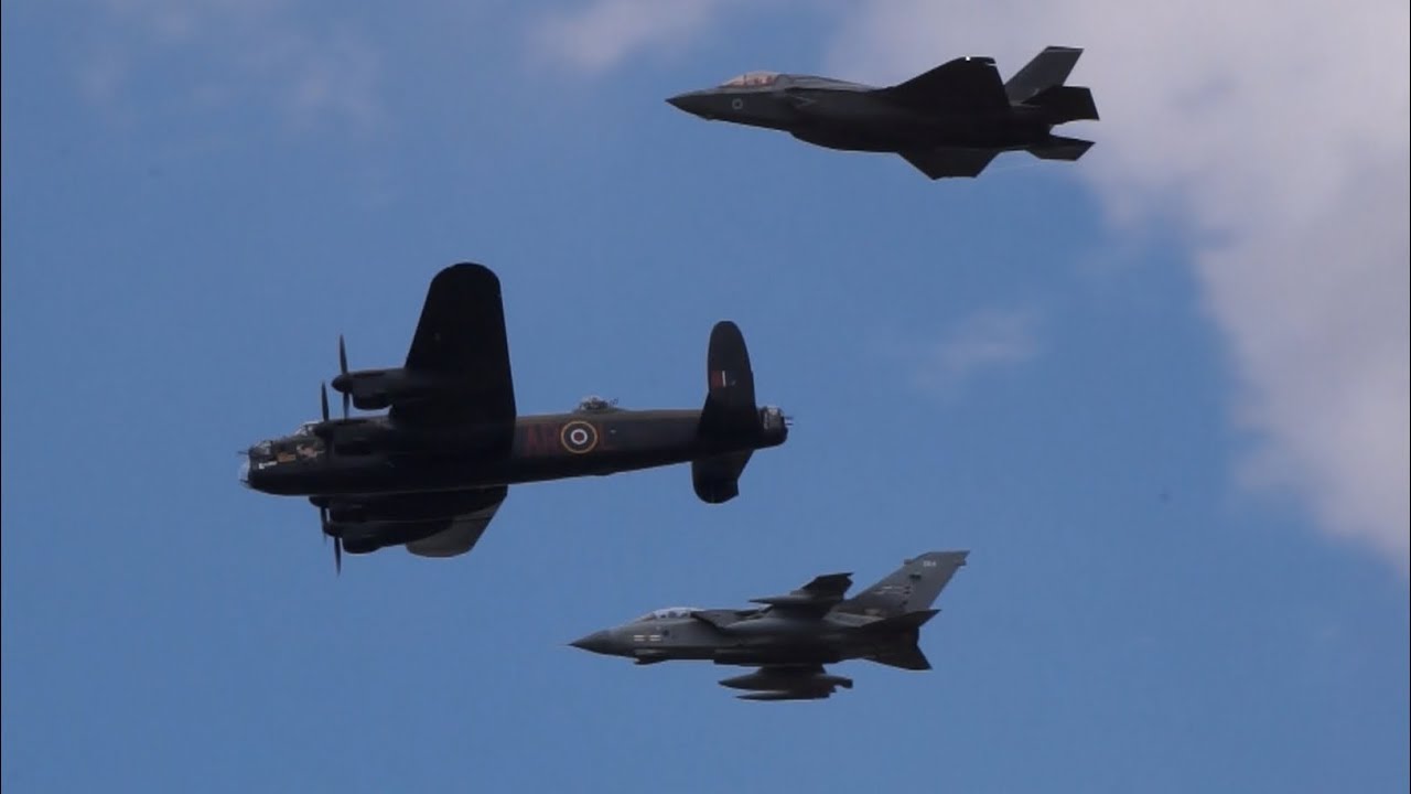 RAF 100 and 617 SQN 75 flypast at RIAT 14th July 2018