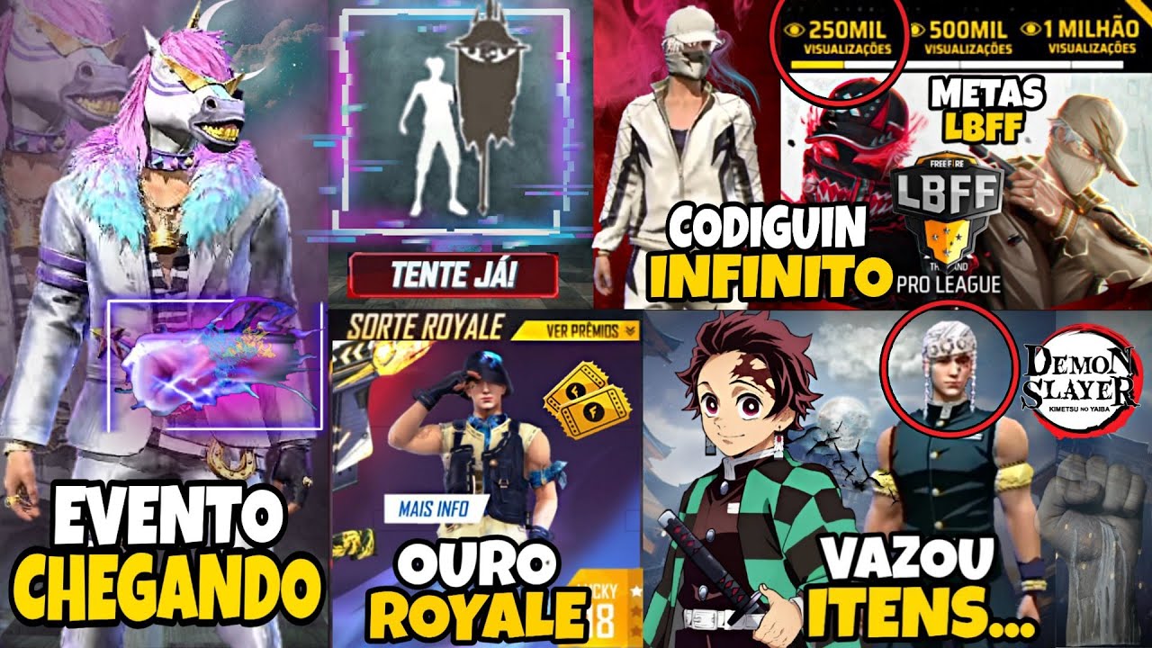 RESGATE AS SKINS FINAL DA LBFF, CODIGUIN INFINITO, NOVO EMOTE