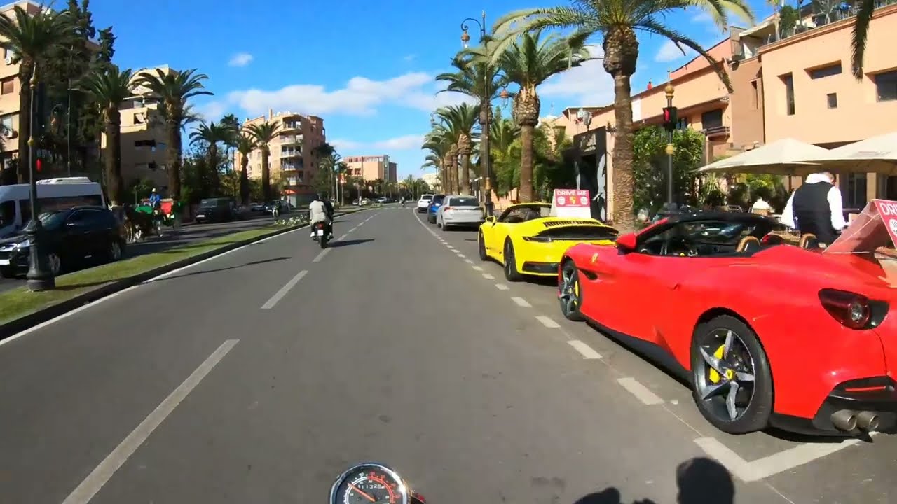 👀🏍🔥🔥Riding on the  modern street of Marrakech -Morrocco Africa vedio good quality